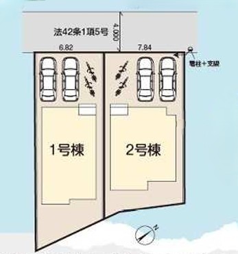 八王子市寺田町の新築戸建て1号棟の区画図の写真