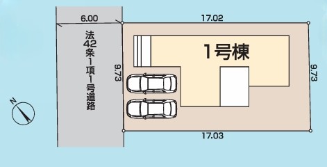 八王子市山田町の新築戸建ての区画図の写真