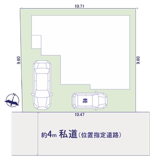相模原市中央区松が丘2丁目の新築戸建ての区画図の写真