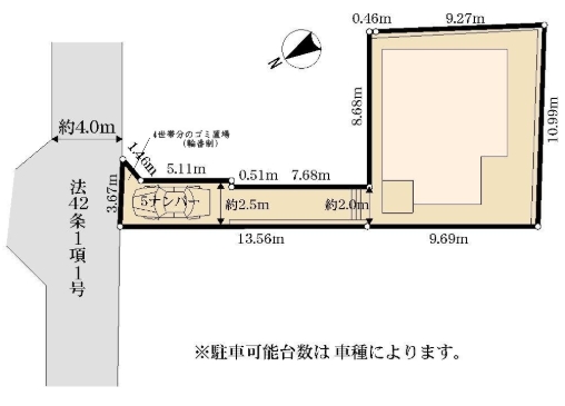 相模原市中央区宮下本町1丁目の新築戸建ての区画図の写真