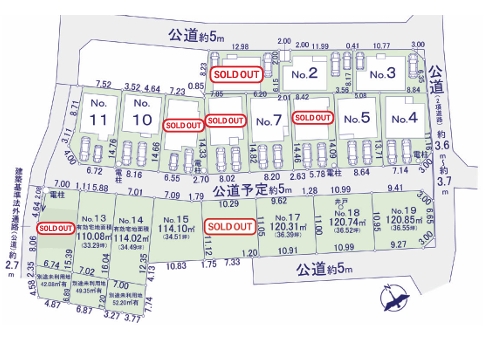 相模原市中央区田名の新築戸建て4号棟の区画図の写真