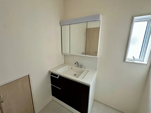 相模原市中央区田名の新築戸建て4号棟の洗面化粧台の写真