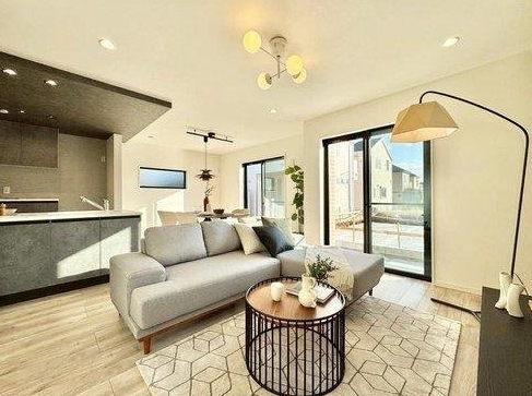 相模原市中央区田名の新築戸建て6号棟のリビングの写真