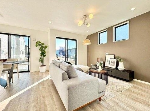相模原市中央区田名の新築戸建て6号棟のリビングの写真