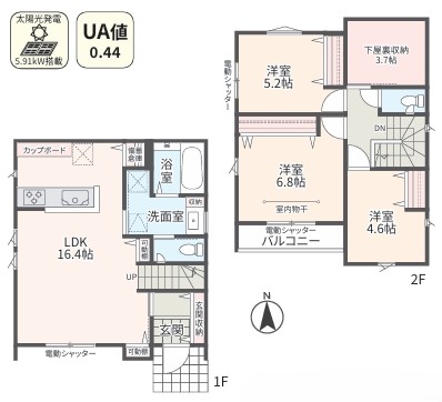 相模原市緑区相原6丁目の新築戸建て3号棟の間取図の写真