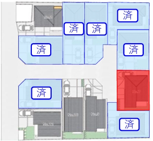 相模原市緑区東橋本3丁目の新築戸建て7号棟の区画図の写真
