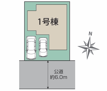 相模原市緑区西橋本4丁目の新築戸建ての区画図の写真