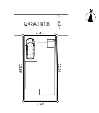 相模原市南区御園1丁目の新築戸建ての区画図の写真