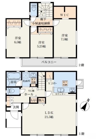相模原市南区相模台4丁目の新築戸建ての間取図の写真