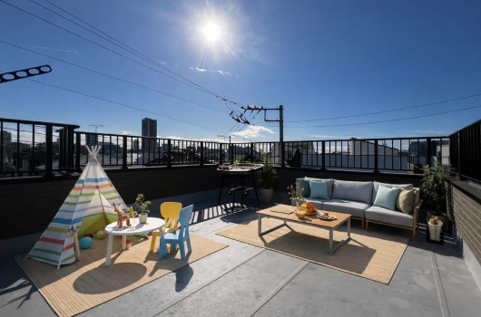 相模原市南区鵜野森3丁目の新築戸建て2号棟のバルコニーの写真