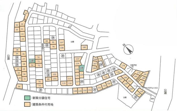 八王子市長房町の土地区画の区画図の写真