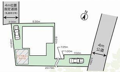 相模原市中央区上溝2丁目の新築戸建ての区画図の写真