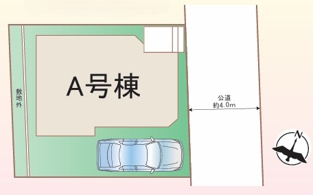 相模原市中央区緑が丘1丁目の新築戸建ての区画図の写真