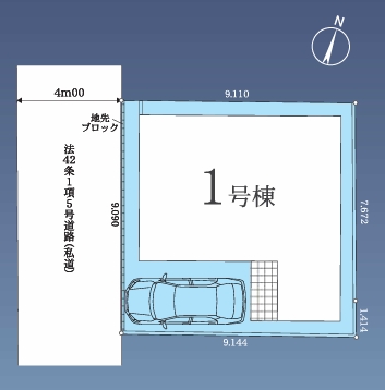 相模原市南区旭町の新築戸建ての区画図の写真