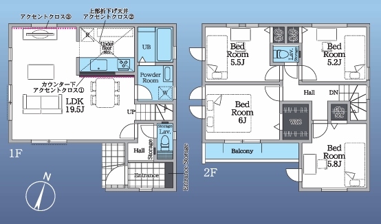 相模原市南区旭町の新築戸建ての間取図の写真