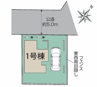 相模原市南区東林間1丁目の新築戸建ての区画図の写真