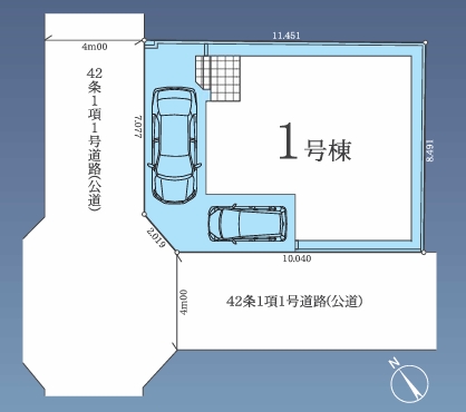 相模原市南区栄町の新築戸建ての区画図の写真