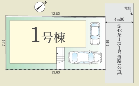 相模原市南区栄町の新築戸建ての区画図の写真