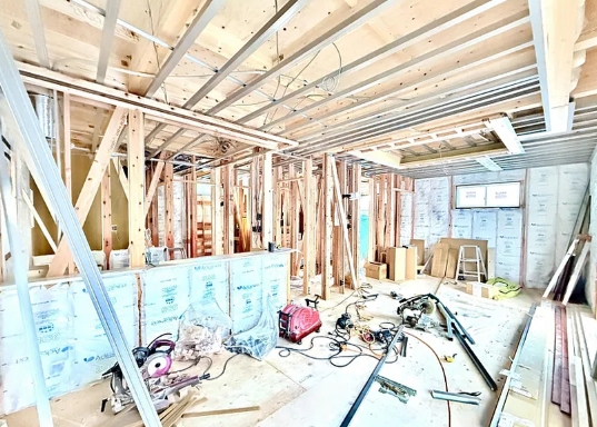 相模原市中央区上矢部2丁目の新築戸建てのリビングの写真