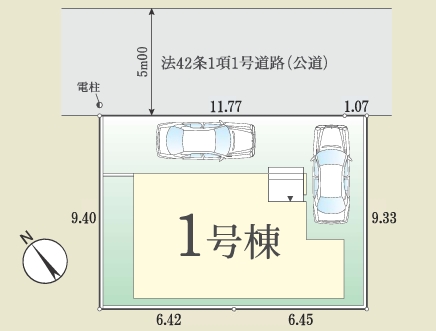 相模原市中央区すすきの町の新築戸建ての区画図の写真
