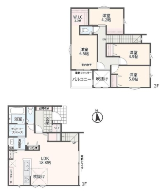 相模原市南区上鶴間本町8丁目の新築戸建て6号棟の間取図の写真