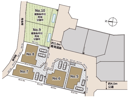 相模原市南区上鶴間本町8丁目の新築戸建て7号棟の区画図の写真