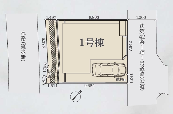 相模原市南区相模大野7丁目の新築戸建ての区画図の写真