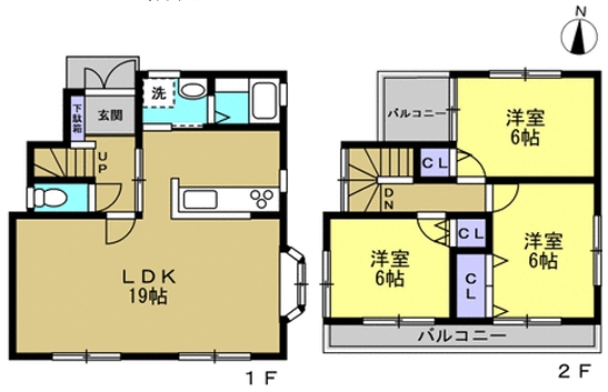 相模原市南区下溝の中古戸建ての間取図の写真