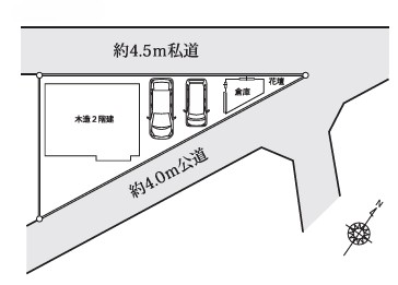 相模原市南区若松6丁目の中古戸建ての区画図の写真