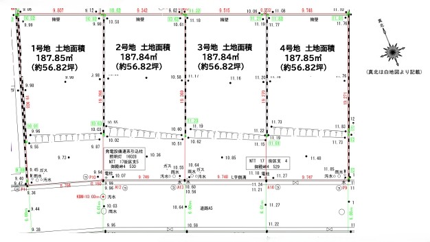 八王子市兵衛2丁目の土地区画1の区画図の写真