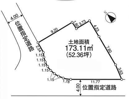八王子市長沼町の土地の区画図の写真