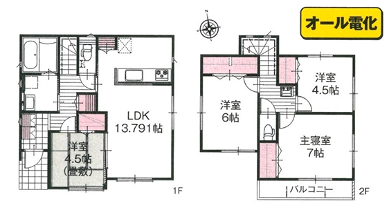 町田市相原町新築戸建て7号棟の間取図の写真