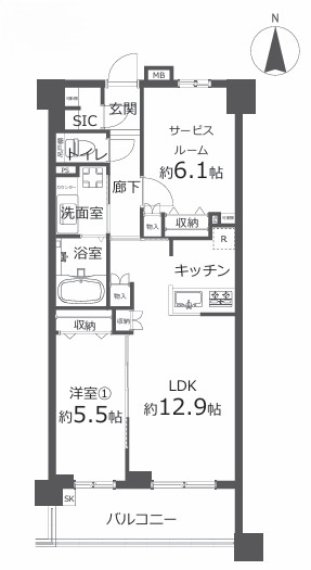 町田市原町田2丁目の中古マンションの間取図の写真