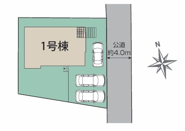 町田市本町田の新築戸建の区画図の写真