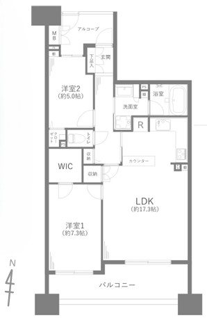 町田市南町田5丁目の中古マンションの間取図の写真