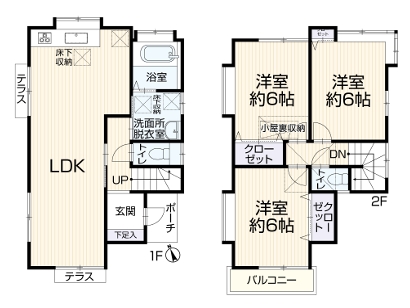 町田市南大谷1丁目の中古戸建ての間取図の写真