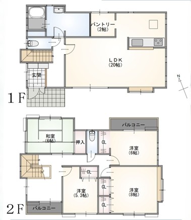 町田市南大谷5丁目の中古戸建ての間取図の写真