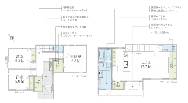 町田市大蔵町の新築戸の間取図の写真