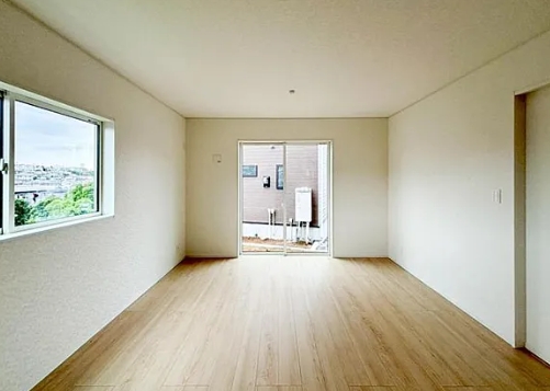 町田市大蔵町の新築戸建ての1号棟のリビングの写真