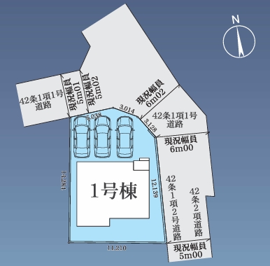 町田市小山町の新築戸建の区画図の写真