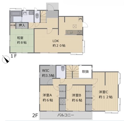 町田市つくし野4丁目の中古戸建ての間取図の写真