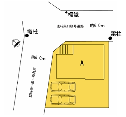 町田市鶴川4丁目の新築戸建ての区画図の写真