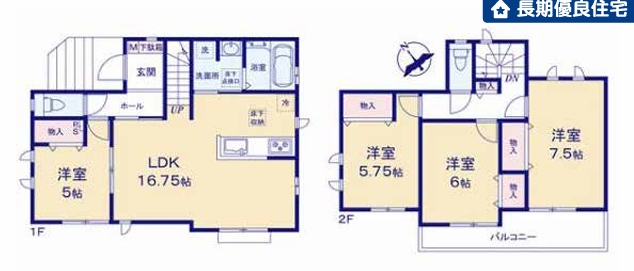 町田市鶴川4丁目の新築戸建ての間取図の写真