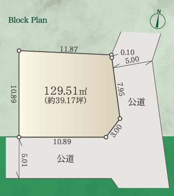 相模原市中央区上溝の土地の区画図の写真