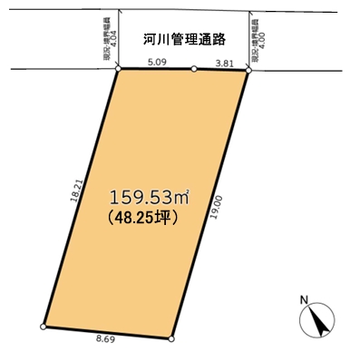 相模原市中央区上矢部1丁目の土地区画の区画図の写真
