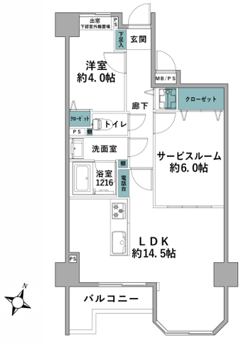 相模原市南区相南4丁目の中古マンションの間取図の写真