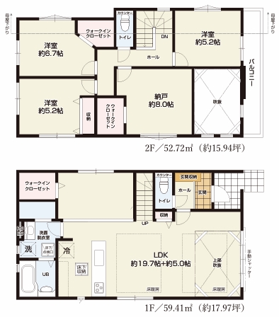 八王子市台町1丁目の新築戸建ての間取図の写真