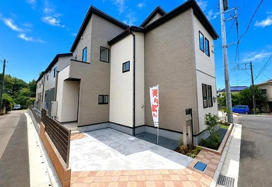 八王子市石川町の新築戸建ての1号棟の外観の写真