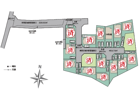 八王子市石川町の新築戸建て14号棟の区画図の写真