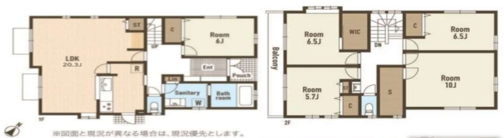 八王子市片倉町の中古戸建ての間取図の写真